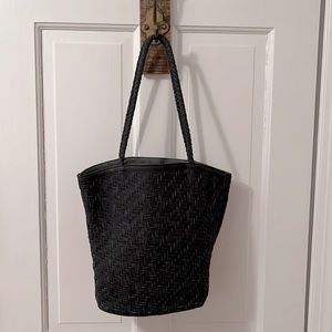Bembien unlined soft woven  black leather Jeanne bag.